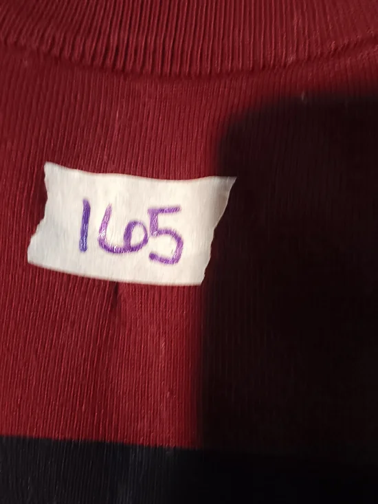 Striped Short Sleeve Knit Dress - Wine and Black - Picture 4 of 4